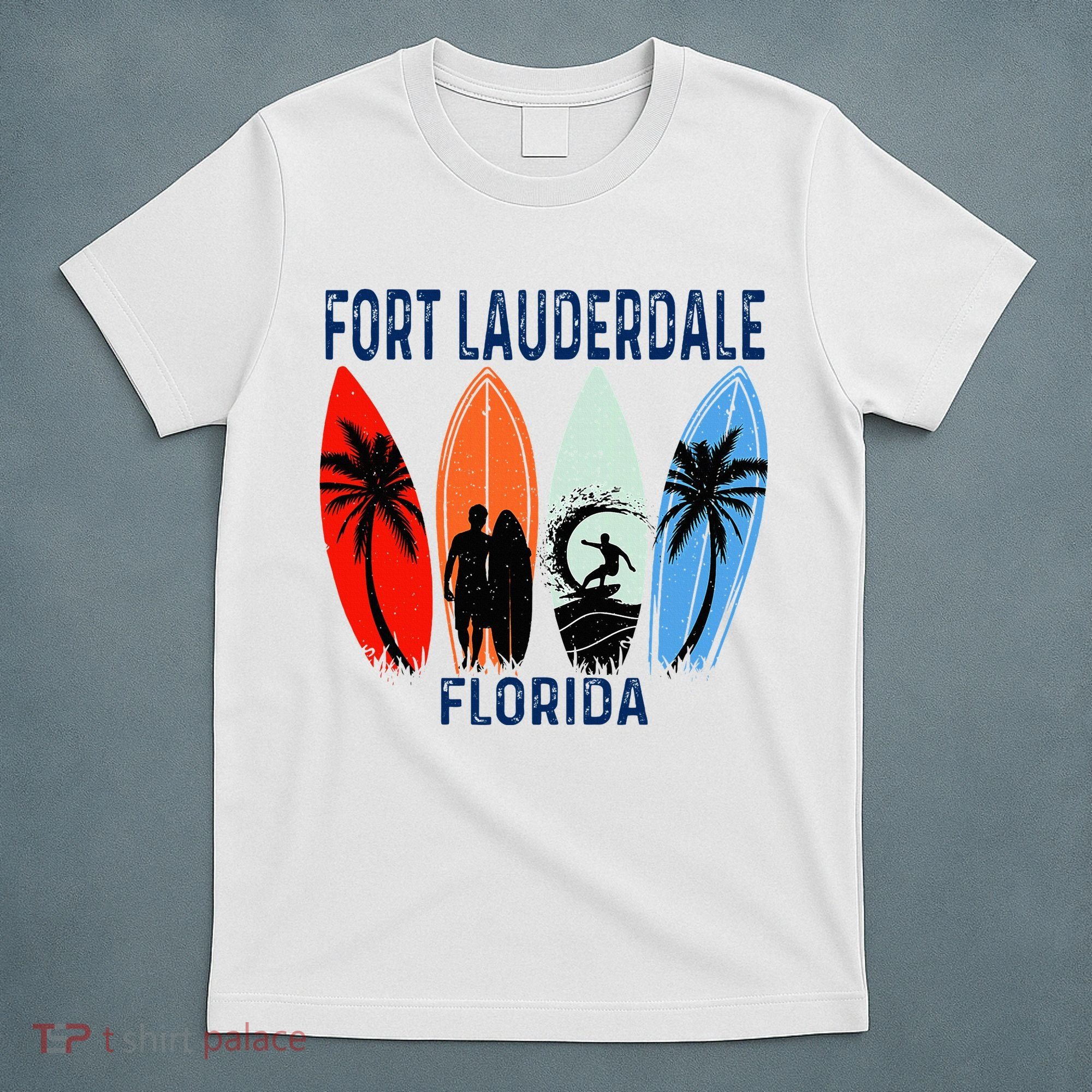 Retro Fort Lauderdale Beach Florida Surfboarder Beach T-Shirt
