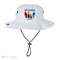 Retro Fort Lauderdale Beach Florida Surfboarder Beach Bucket Hat thumb 0