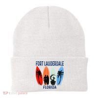 Retro Fort Lauderdale Beach Florida Surfboarder Beach Beanie thumb 0