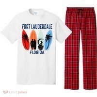Retro Fort Lauderdale Beach Florida Surfboarder Beach Pajama Set thumb 0