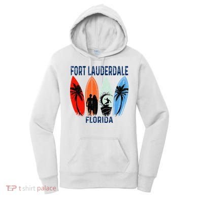 Retro Fort Lauderdale Beach Florida Surfboarder Beach Women's Hoodie