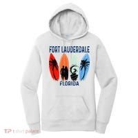 Retro Fort Lauderdale Beach Florida Surfboarder Beach Women's Hoodie thumb 0