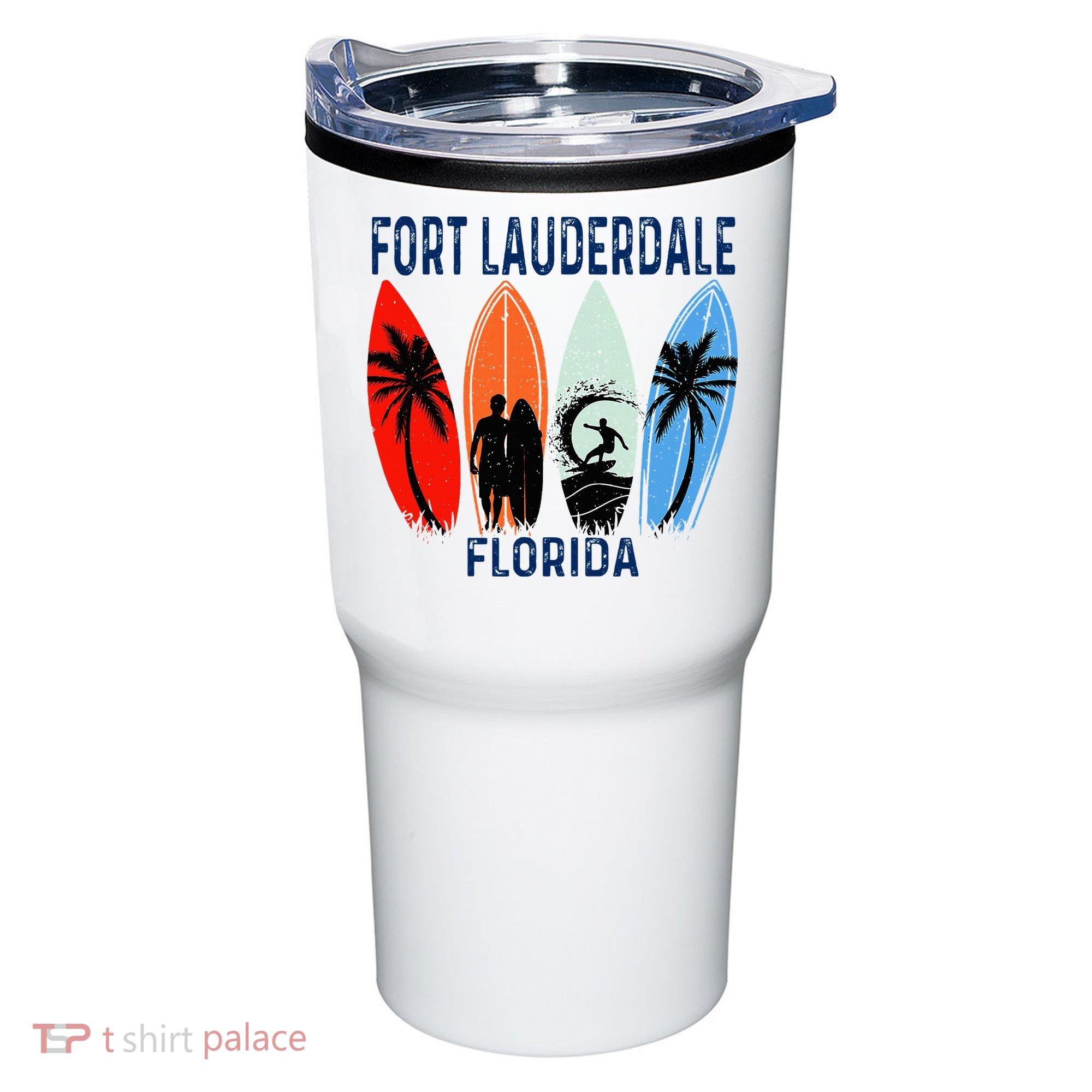 Retro Fort Lauderdale Beach Florida Surfboarder Beach Tumbler