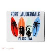Retro Fort Lauderdale Beach Florida Surfboarder Beach Mousepad thumb 0