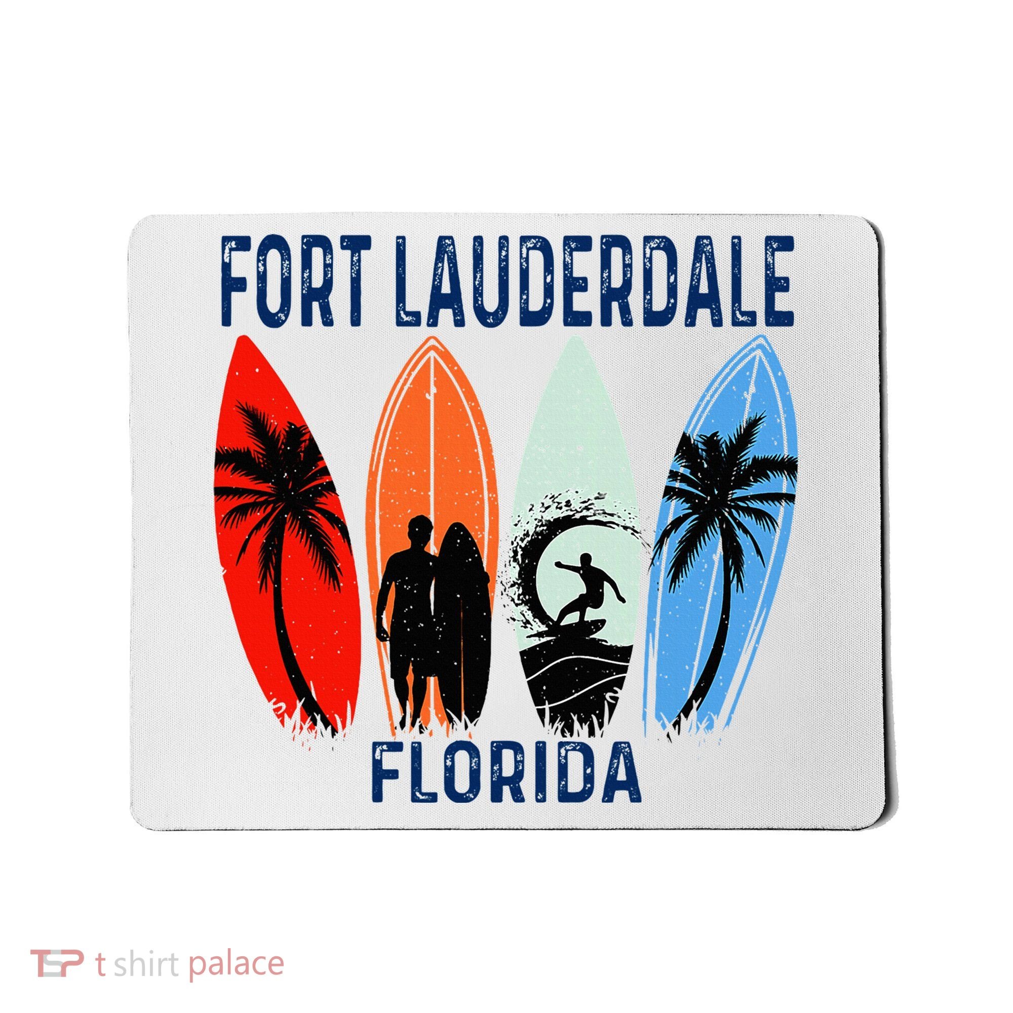 Retro Fort Lauderdale Beach Florida Surfboarder Beach Mousepad