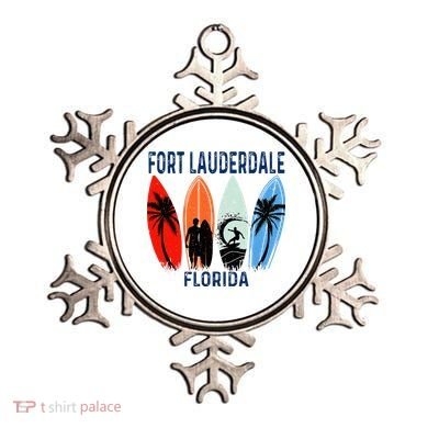 Retro Fort Lauderdale Beach Florida Surfboarder Beach Ornament