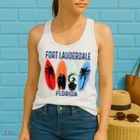 Retro Fort Lauderdale Beach Florida Surfboarder Beach Women's Tank Top thumb 2