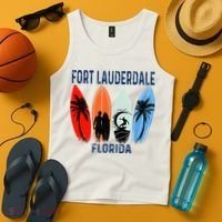 Retro Fort Lauderdale Beach Florida Surfboarder Beach Tank Top thumb 4