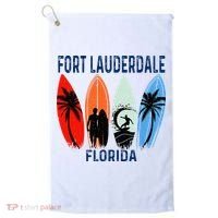 Retro Fort Lauderdale Beach Florida Surfboarder Beach Golf Towel thumb 0