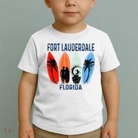 Retro Fort Lauderdale Beach Florida Surfboarder Beach Toddler T-Shirt thumb 2