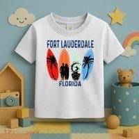Retro Fort Lauderdale Beach Florida Surfboarder Beach Toddler T-Shirt thumb 3