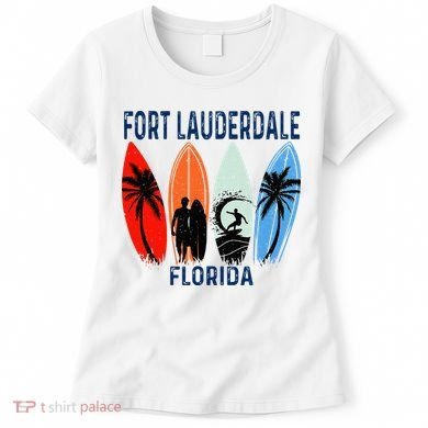 Retro Fort Lauderdale Beach Florida Surfboarder Beach Women's T-Shirt