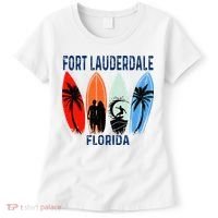 Retro Fort Lauderdale Beach Florida Surfboarder Beach Women's T-Shirt thumb 0