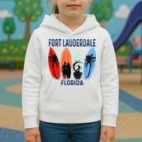 Retro Fort Lauderdale Beach Florida Surfboarder Beach Kids Hoodie thumb 3