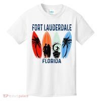 Retro Fort Lauderdale Beach Florida Surfboarder Beach Kids T-Shirt thumb 0