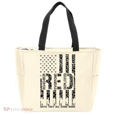 Red Friday Military Veteran Remember Everyone Deployed Tote Bag