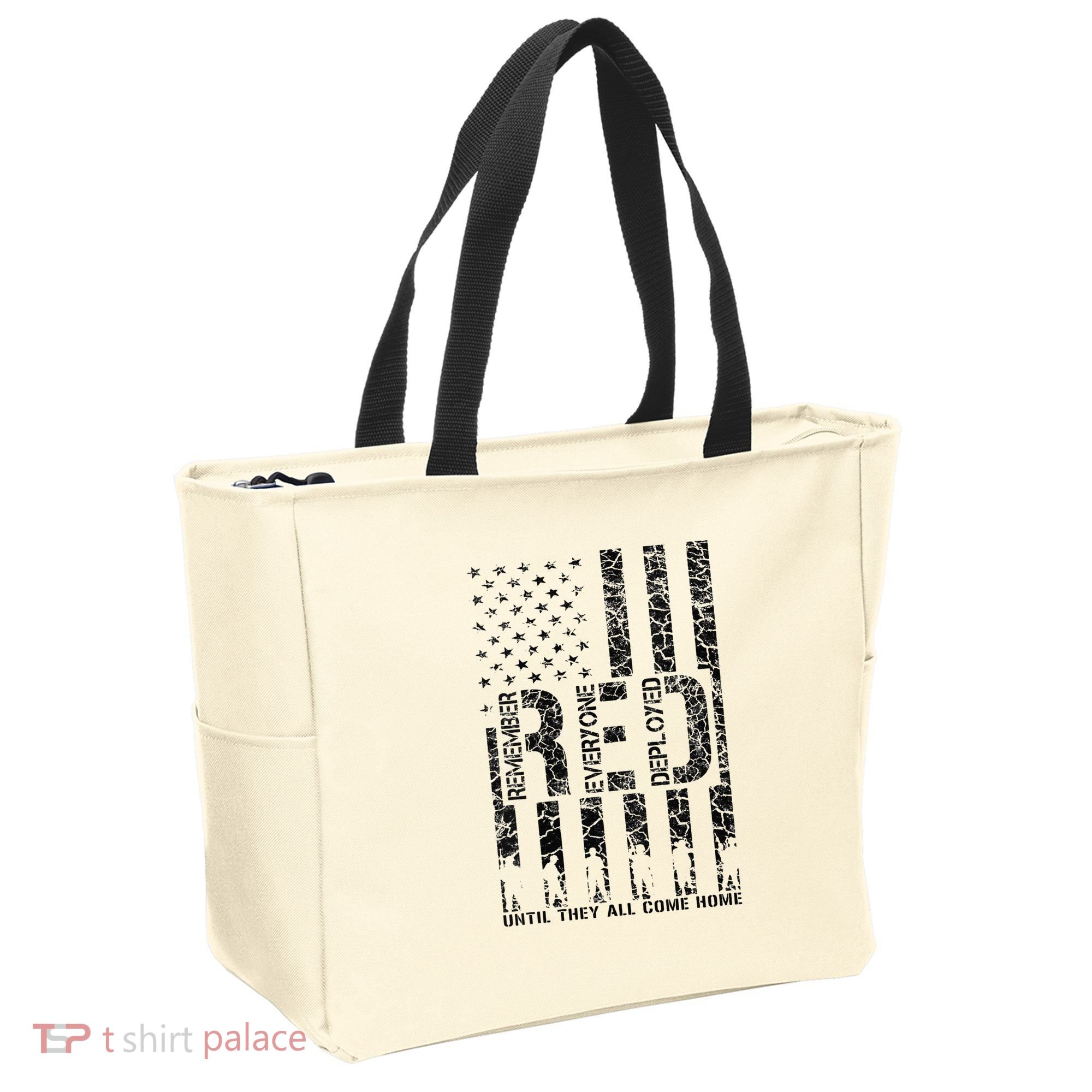 Red Friday Military Veteran Remember Everyone Deployed Tote Bag