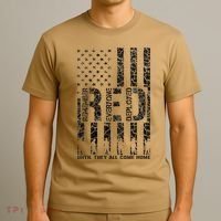Red Friday Military Veteran Remember Everyone Deployed T-Shirt thumb 3