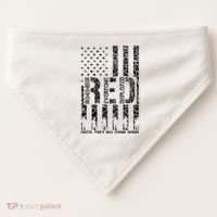 Red Friday Military Veteran Remember Everyone Deployed USA-Made Doggie Bandana thumb 0