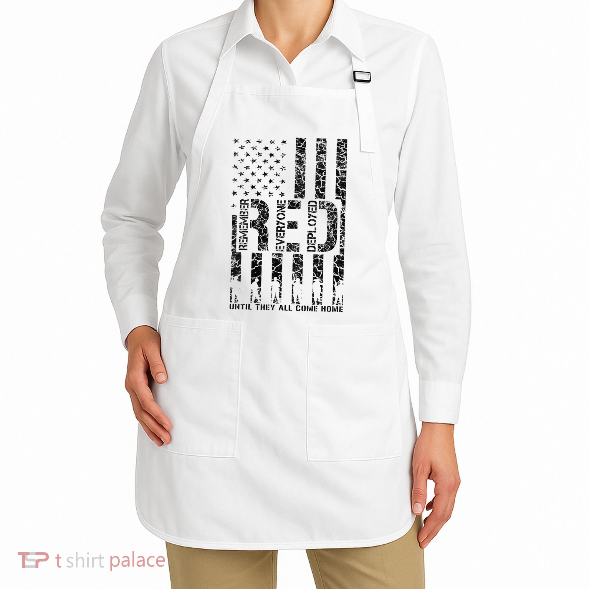 Red Friday Military Veteran Remember Everyone Deployed Apron