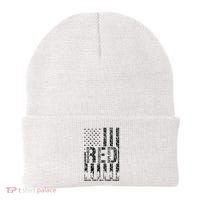 Red Friday Military Veteran Remember Everyone Deployed Beanie thumb 0