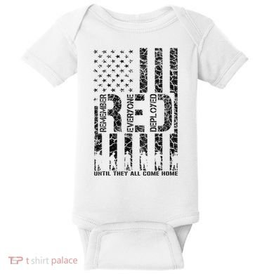 Red Friday Military Veteran Remember Everyone Deployed Baby Bodysuit