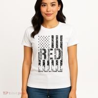 Red Friday Military Veteran Remember Everyone Deployed Women's T-Shirt thumb 4
