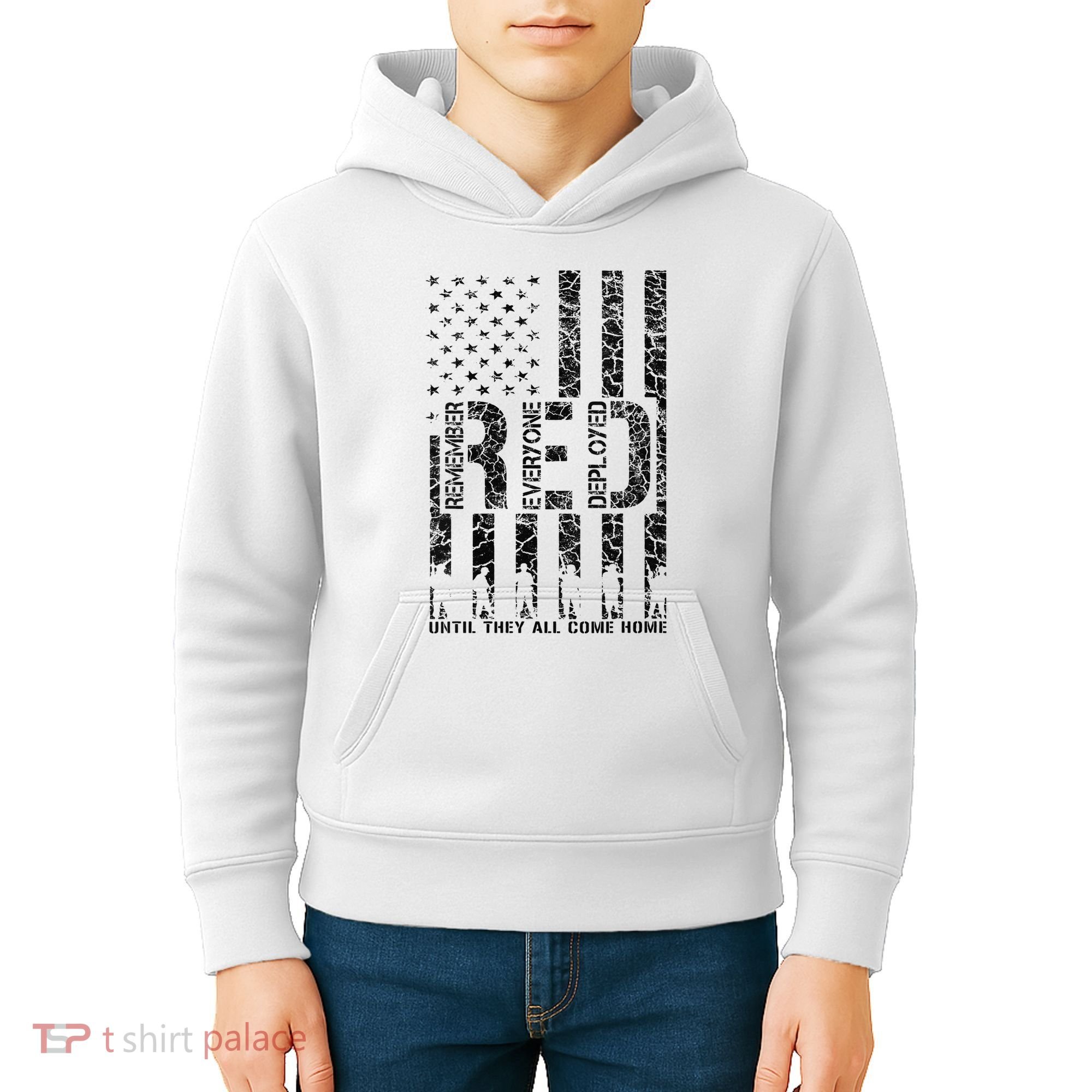 Red Friday Military Veteran Remember Everyone Deployed Kids Hoodie