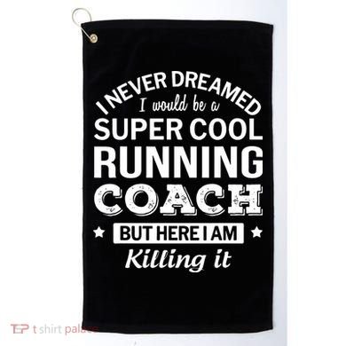 Running For Mom Marathoner Runner Coach Racing Golf Towel