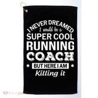 Running For Mom Marathoner Runner Coach Racing Golf Towel thumb 0