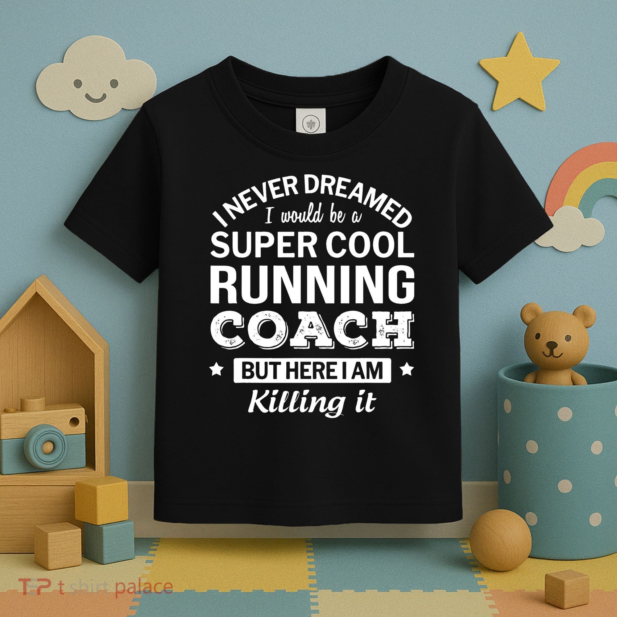 Running For Mom Marathoner Runner Coach Racing Toddler T-Shirt