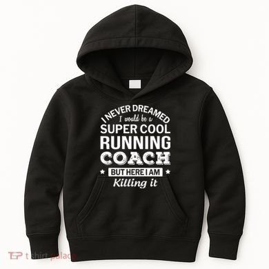 Running For Mom Marathoner Runner Coach Racing Kids Hoodie
