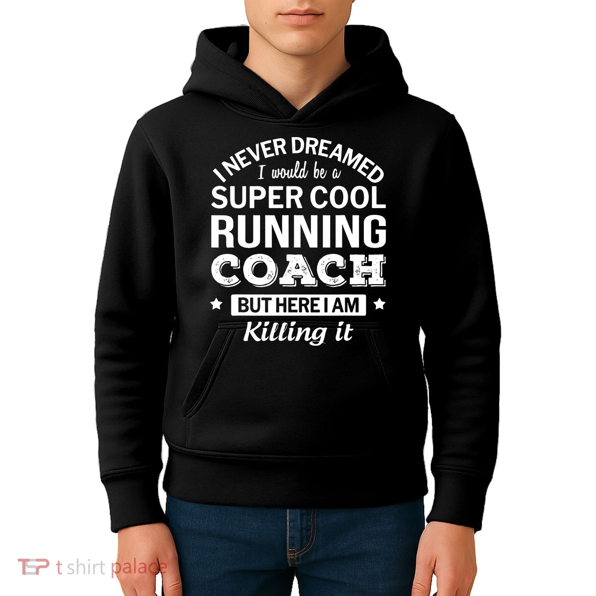 Running For Mom Marathoner Runner Coach Racing Kids Hoodie