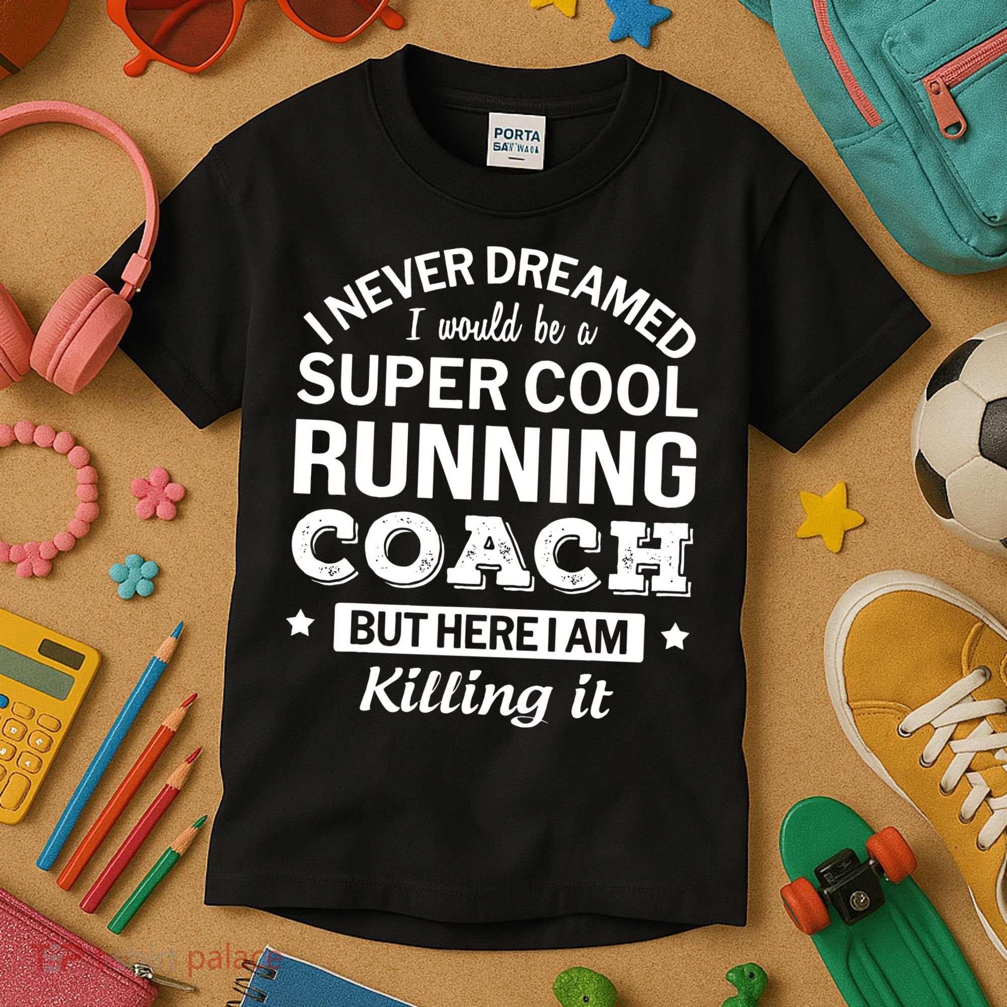 Running For Mom Marathoner Runner Coach Racing Kids T-Shirt