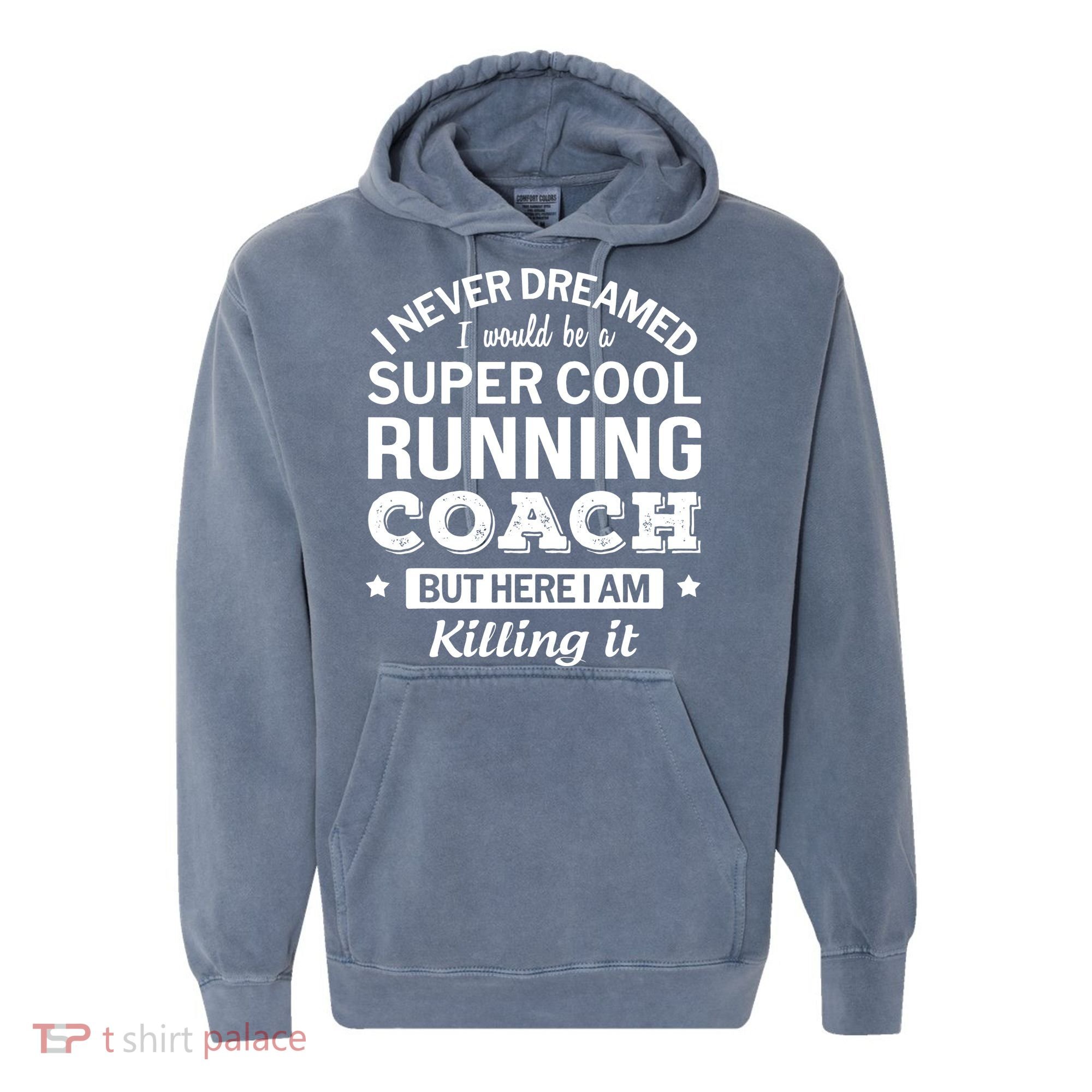 Running For Mom Marathoner Runner Coach Racing Comfort Colors Garment-Dyed Hooded Sweatshirt