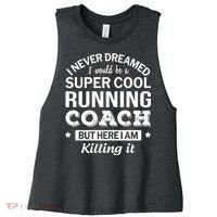 Running For Mom Marathoner Runner Coach Racing Women's Racerback Cropped Tank thumb 0