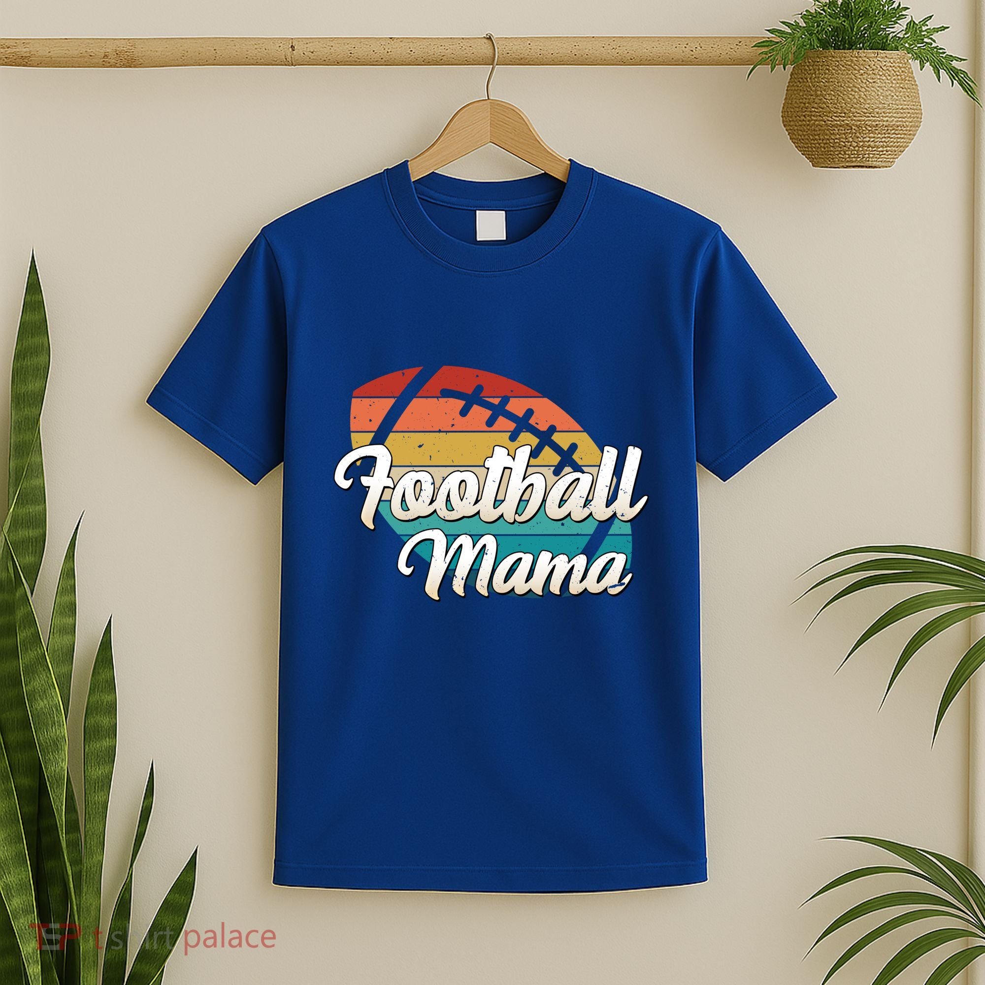 Retro Football Mama Ball Mom Player Jersey Team Mother Funny Gift T-Shirt