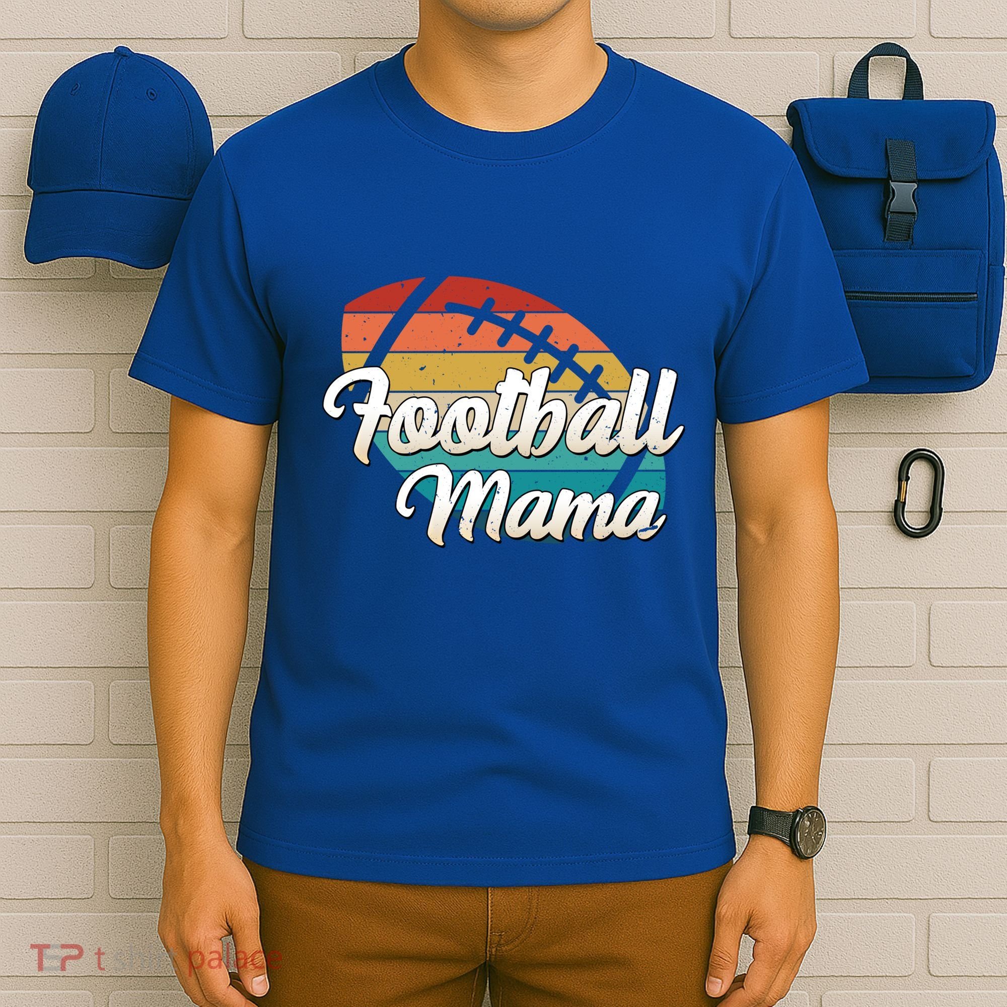 Retro Football Mama Ball Mom Player Jersey Team Mother Funny Gift T-Shirt