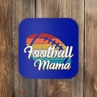 Retro Football Mama Ball Mom Player Jersey Team Mother Funny Gift Coaster thumb 0
