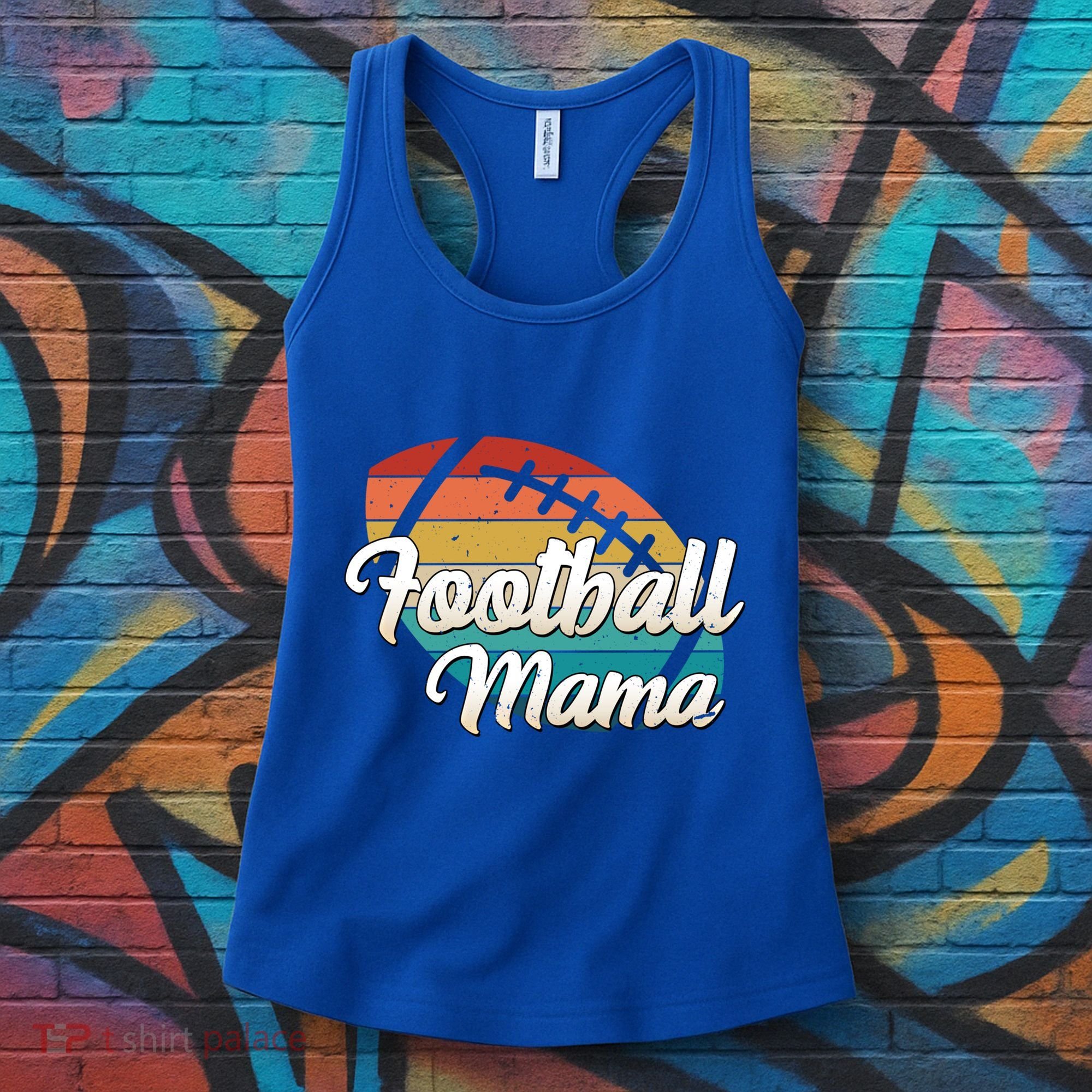 Retro Football Mama Ball Mom Player Jersey Team Mother Funny Gift Women's Tank Top