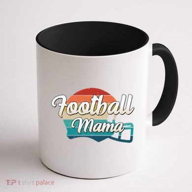 Retro Football Mama Helmet Coach Player Mom Team Cool Gift Coffee Mug back