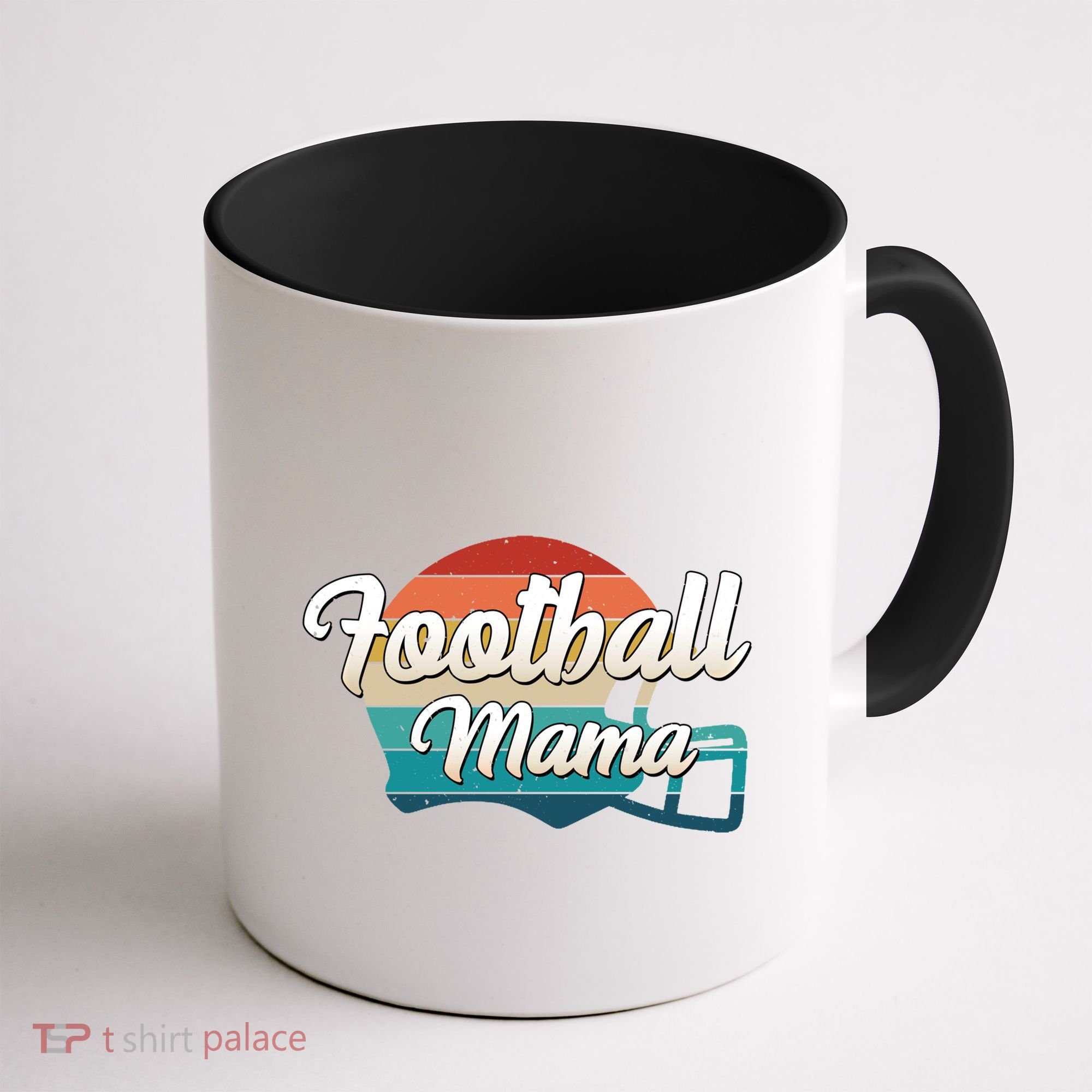 Retro Football Mama Helmet Coach Player Mom Team Cool Gift Coffee Mug