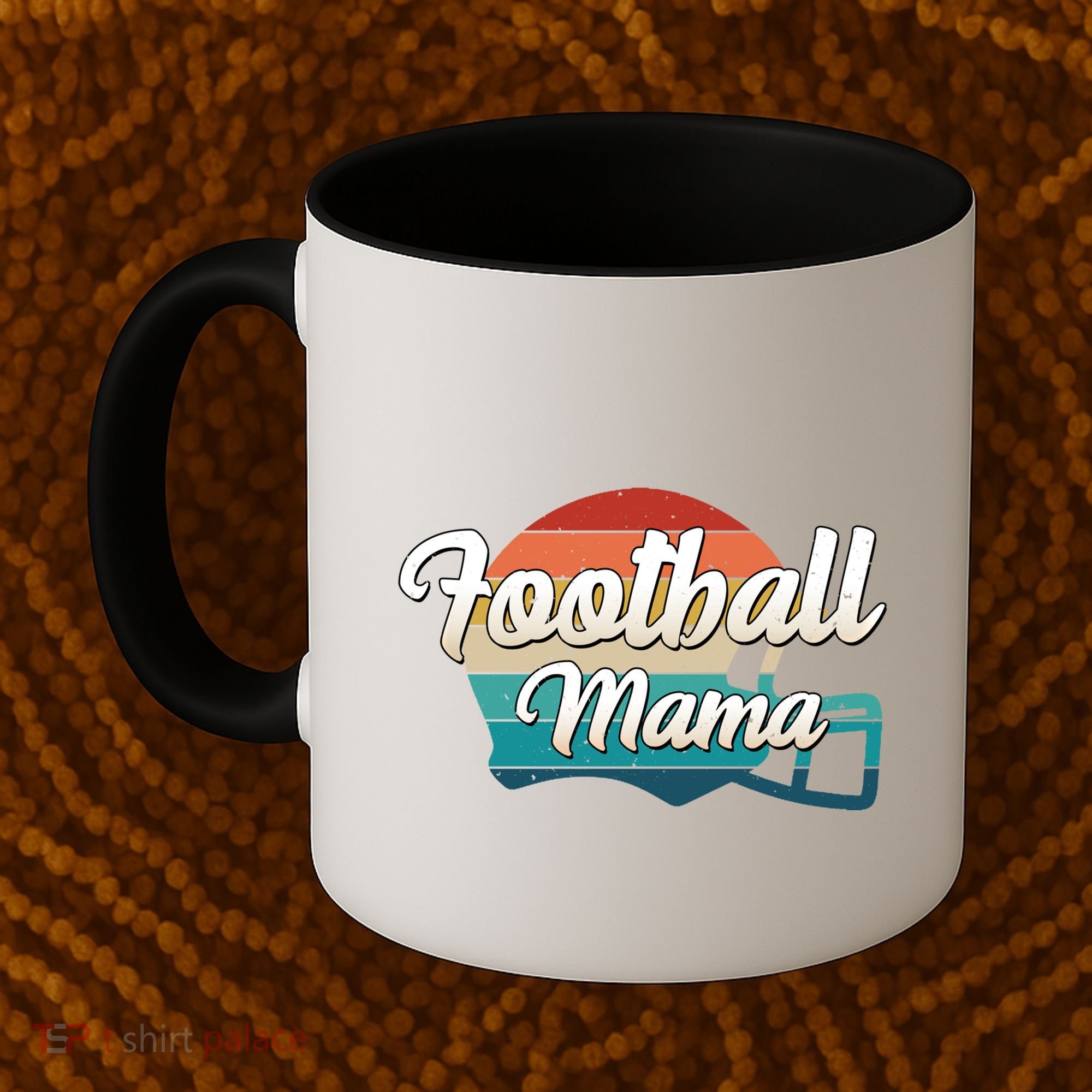 Retro Football Mama Helmet Coach Player Mom Team Cool Gift Coffee Mug
