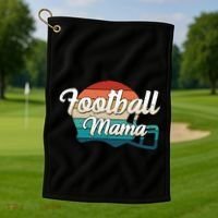 Retro Football Mama Helmet Coach Player Mom Team Cool Gift Golf Towel thumb 1
