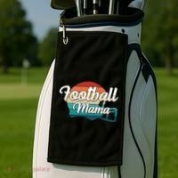 Retro Football Mama Helmet Coach Player Mom Team Cool Gift Golf Towel thumb 2