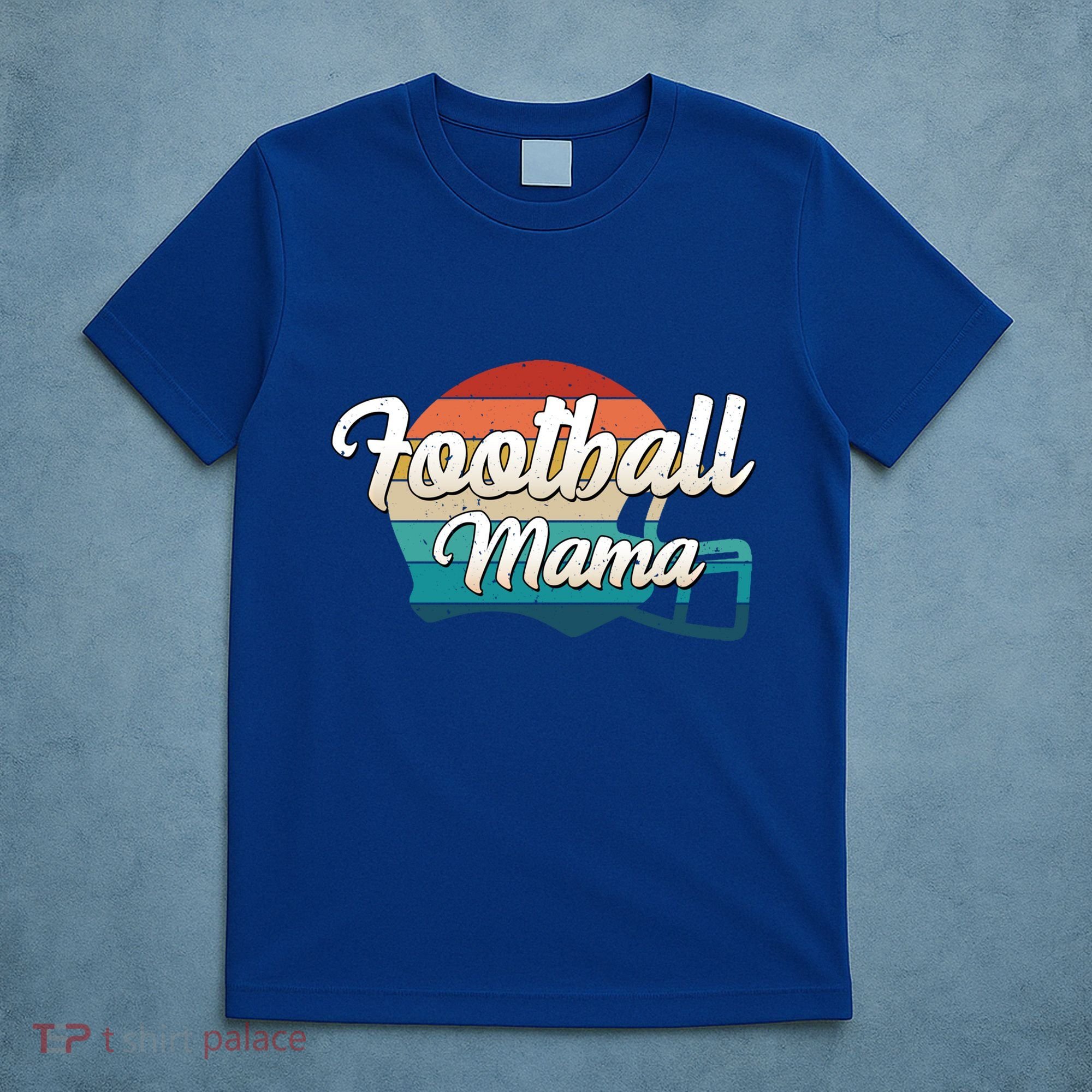 Retro Football Mama Helmet Coach Player Mom Team Cool Gift T-Shirt