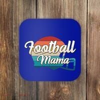Retro Football Mama Helmet Coach Player Mom Team Cool Gift Coaster thumb 0