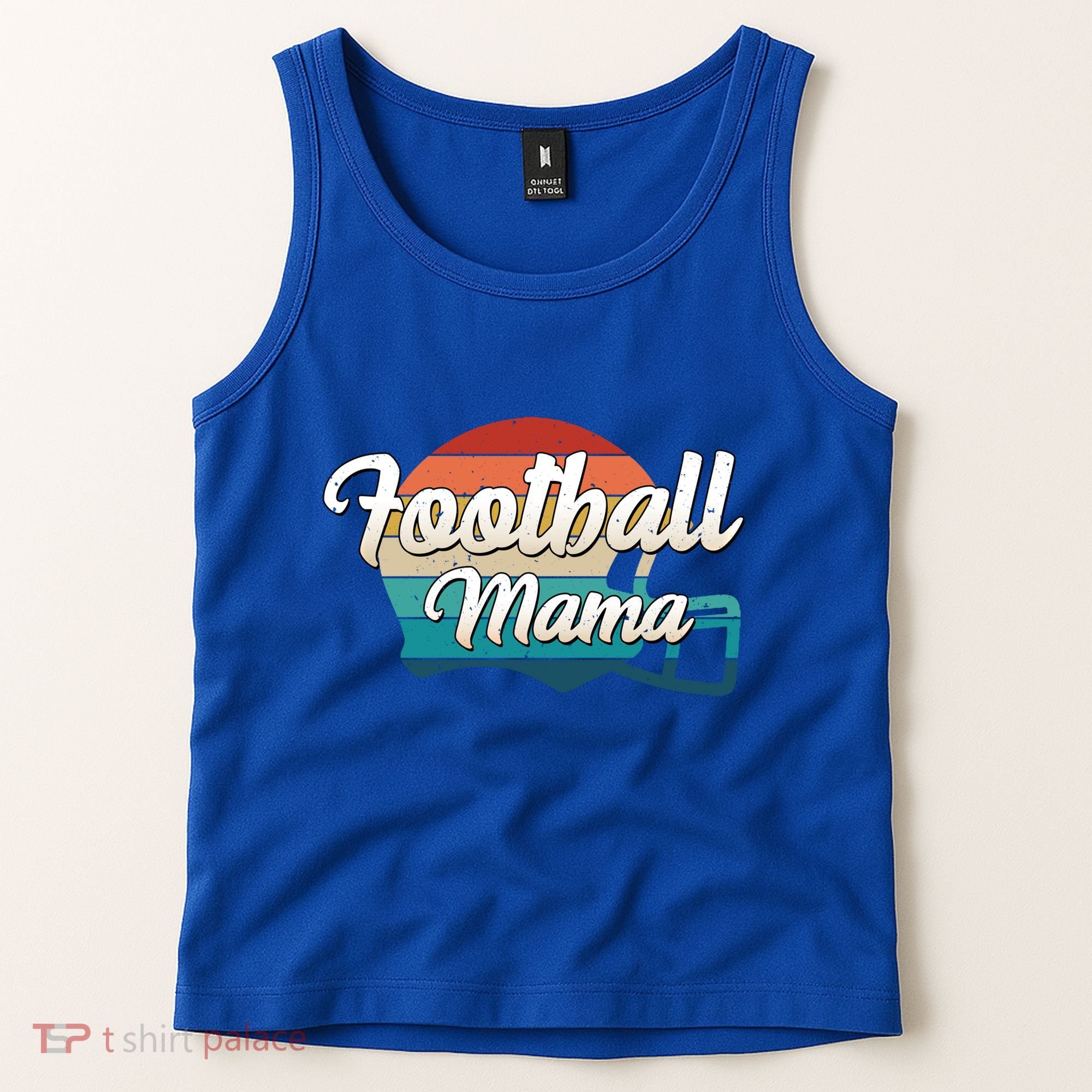 Retro Football Mama Helmet Coach Player Mom Team Cool Gift Tank Top