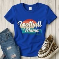 Retro Football Mama Helmet Coach Player Mom Team Cool Gift Women's T-Shirt thumb 3