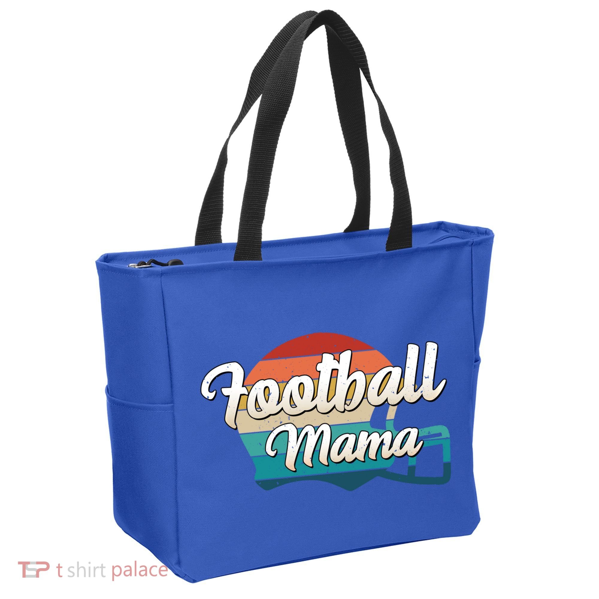 Retro Football Mama Helmet Coach Player Mom Team Cool Gift Tote Bag